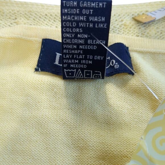 Denim & Co Bright Yellow Pointelle Knit Sweater 3XL - Picture 10 of 10